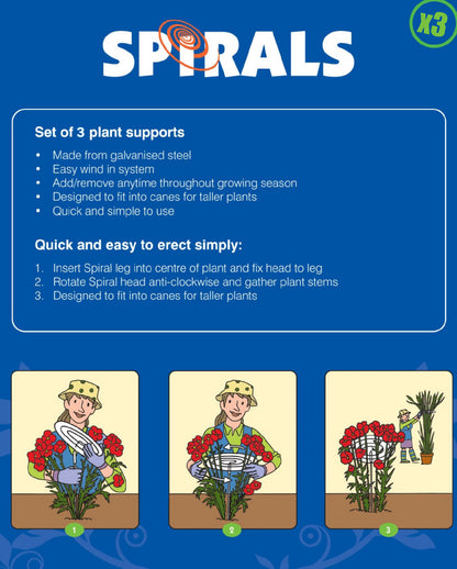 Spirals  Multi-Stem Plant Supports – Set of 3